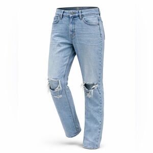 American Eagle Distressed Mom‎ Straight Jeans Womens 0 Blue Faded Denim 3025